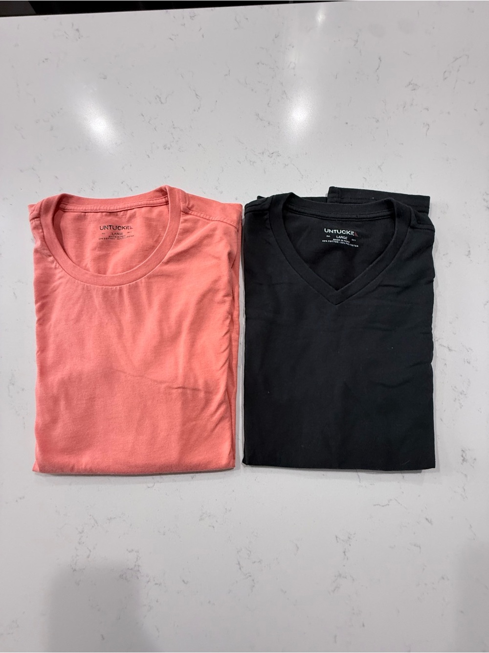 UNTUCKit Two-Pack Men’s shirt Set in Coral and Black, Large